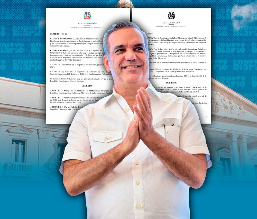 Abinader mueve fichas en el servicio exterior y reactiva el foco sobre los nombramientos por decreto