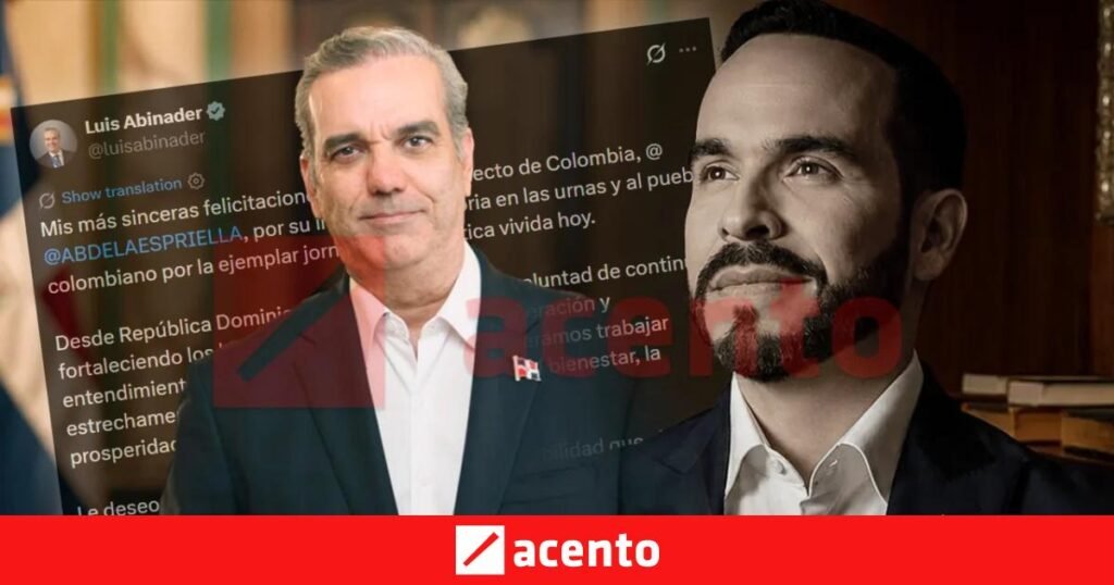 Abinader saluda la victoria de De la Espriella en Colombia antes del conteo oficial