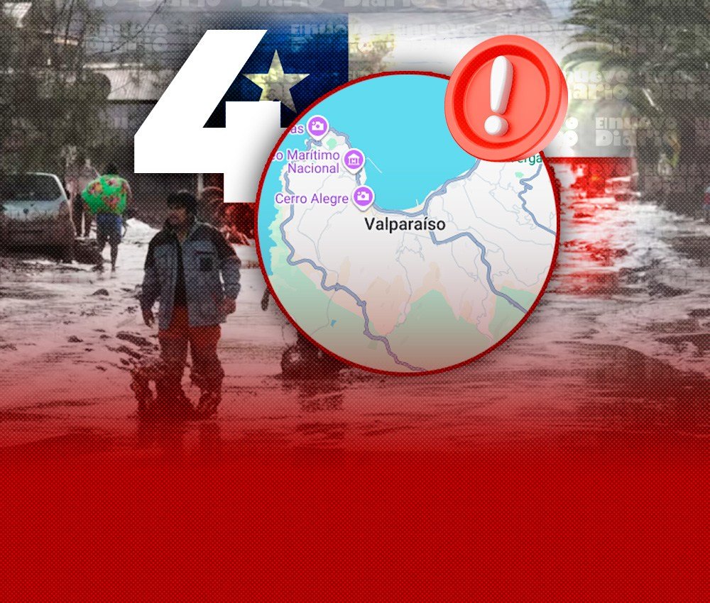Chile suma cuatro muertos por el temporal y mantiene a Valparaíso en alerta roja