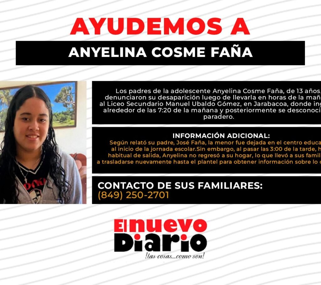 Desaparición de adolescente tras entrar a liceo en Jarabacoa deja preguntas sin respuesta en el centro